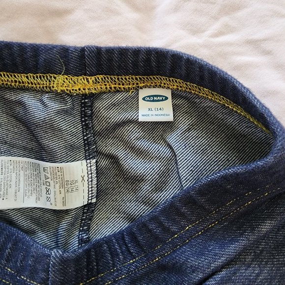 Old Navy Girls Leggings Denim Look Size 14 - Picture 3 of 4